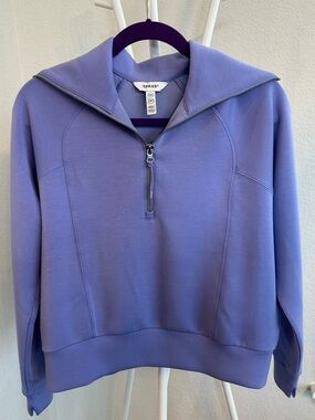 SPANX Periwinkle Purple Half Zip Pullover Jacket Sz XS TENCEL Modal Blend